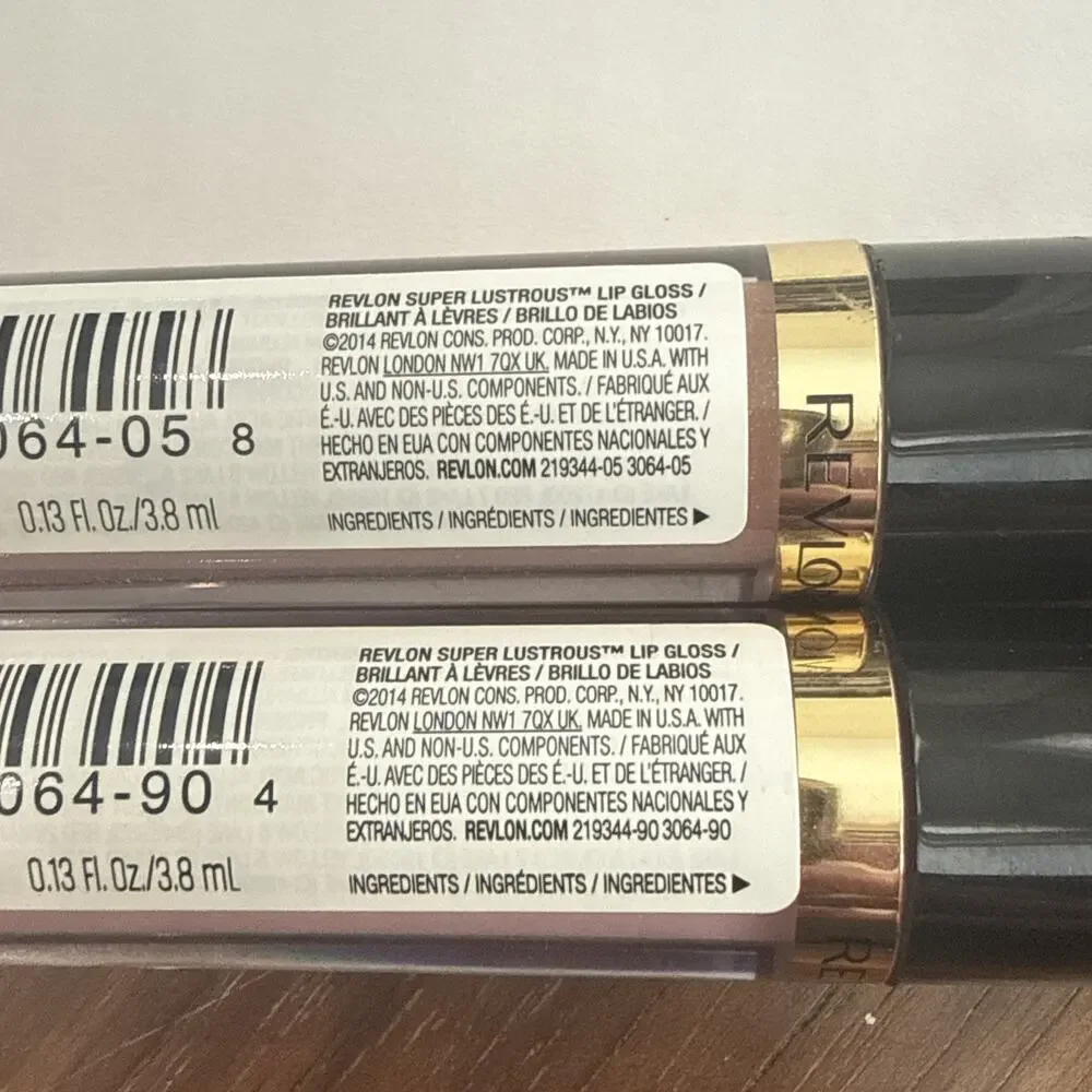 2 Revlon Super Lustrous Lip Gloss, Non-Sticky, Hydrating, Shine SKY & SNOW PINK